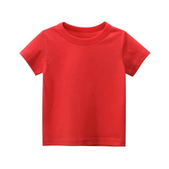 WOLLED Toddler Baby Boys and Girls Tee Shirt 1-9T Kids Short Sleeve Soild Color Tees Shirt Tops Casual Crew Neck Cotton T-Shirt