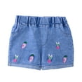 thumbnail image 1 of WOLLED Toddler Baby Girls Demin Shorts Summer Cartoon Jeans Shorts Elastic Waist Casual Short Pants for 1-6 Years Old, 1 of 10