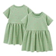 thumbnail image 1 of WOLLED Toddler Baby Girls Summer Cotton Dress Short Sleeve Casual Dresses Kids Cartoon Loose Dress A-Line Princess Skirt for 2-8 Years Old, 1 of 11