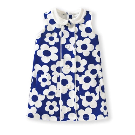 WOLLED Toddler Baby Girls Summer Floral Dresses Cute Cozy Sleeveless Dress Kids Doll Collar Casual Dress for 1-8 Years