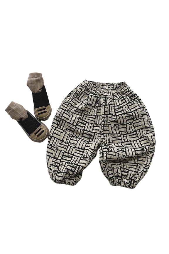 Toddler Baby Infant Harem Pants for Girls Boys Thicken Plaid Pants Active Joggers Kids Casual Pants