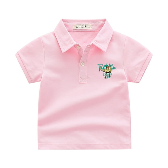 WOLLED Toddler Baby Summer Lapel T-Shirt for Boys,Casual Short Sleeve Cotton Tee Shirts Top 1-6Y