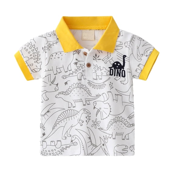 WOLLED Toddler Baby T-Shirt for Boys' Button down Shirt Kids Cotton Lapel T-Shirt Summer Fashions T-Shirt for 1-6Y