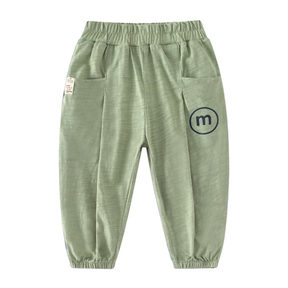 WOLLED Toddler Kids Boys Spring Casual Long Sweatpants Pants with Pockets Baby Girls Summer Classic Solid Color Cotton Pants for 1-8T