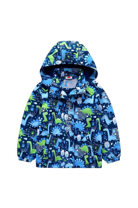 Toddler Kids Dinosaur Jacket Coat,Baby Boys Hoodie Jacket Coat Waterproof Dinosaur Jacket for 3-10 Years Old