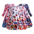 thumbnail image 1 of WOLLED Toddler Kids Girls Maxi Dress Baby Flower Printed Long Sleeves Dress Spring Floral Holiday Dress Fall Pleated Casual Swing Skirt for 3-10 Years Old, 1 of 10