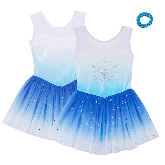 WOLLED Toddler Kids Gymnastics Leotards for Girls 3-12T Shiny Dancewear Dresses Dance Leotard Dress Tutu Gymnastic Skirt