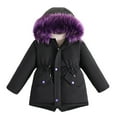 thumbnail image 1 of WOLLED Winter Jackets for Kids Girls Fleece Coat with Pocket Hooded Casual Jacket Youth Zipper Windproof Outwear Girls Wall Mounted Coat for 3-14Y, 1 of 9