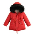 thumbnail image 1 of WOLLED Winter Jackets for Kids Girls Fleece Coat with Pocket Hooded Casual Jacket Youth Zipper Windproof Outwear Girls Wall Mounted Coat for 3-14Y, 1 of 9