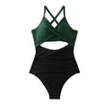 thumbnail image 1 of WOLLED Women's One-Piece Swimsuits Soft Backless Halter Swimwear Soft Casual Swimwear Hawaii 1 Piece Travel Swimsuit, 1 of 7