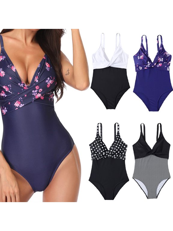 Womens One Piece Halter Swimsuits Push up Beach Bikini Women One Piece Bathing Suits Swimwear for Women