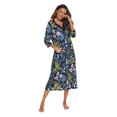 thumbnail image 1 of WOLLED Womens V-neck Robe Fall Winter Bathrobe with Pockets Printed Zipper Sleepwear Women's Long-Sleeved Nightgowns S-XXL, 1 of 9