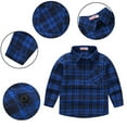 thumbnail image 1 of WOLLED kids Toddler Long Sleeve T Shirt Boys Girl Casual Plaid Shirt Teen Button Knit Top for 1 -12T, 1 of 9