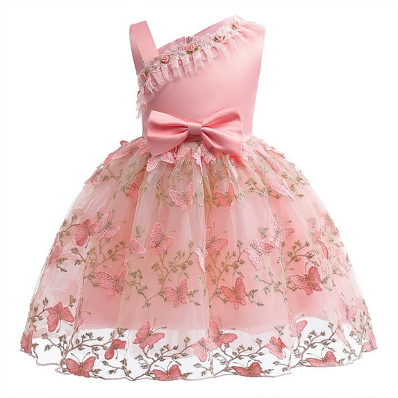 WOLLEDR Kids Toddler Girls Halter Princess Dresses Baby Cute Bowknot Party Gown Summer Girls Tutu Skirt for 2-10 T