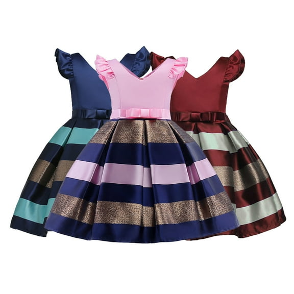 WOLLEDR Little Girls Princess Dresses for Kids Baby Sleeveless Tutu Dress Toddler V-Neck Party Gown 3-10 Years