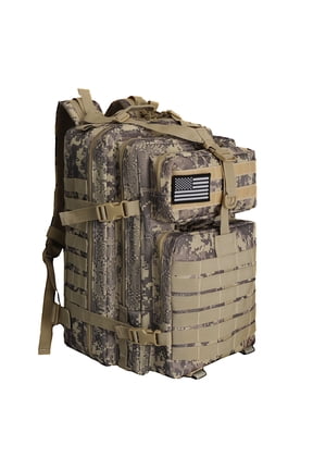 | 50L Camping Backpack--Large Multifunction Outdoor Molle Bag Backpacks Camokhaki