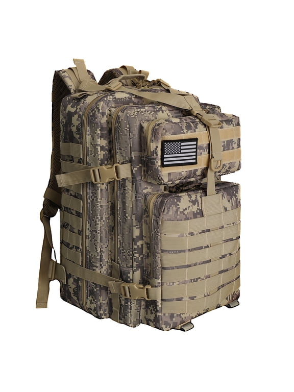 | 50L Camping Backpack--Large Multifunction Outdoor Molle Bag Backpacks Camokhaki