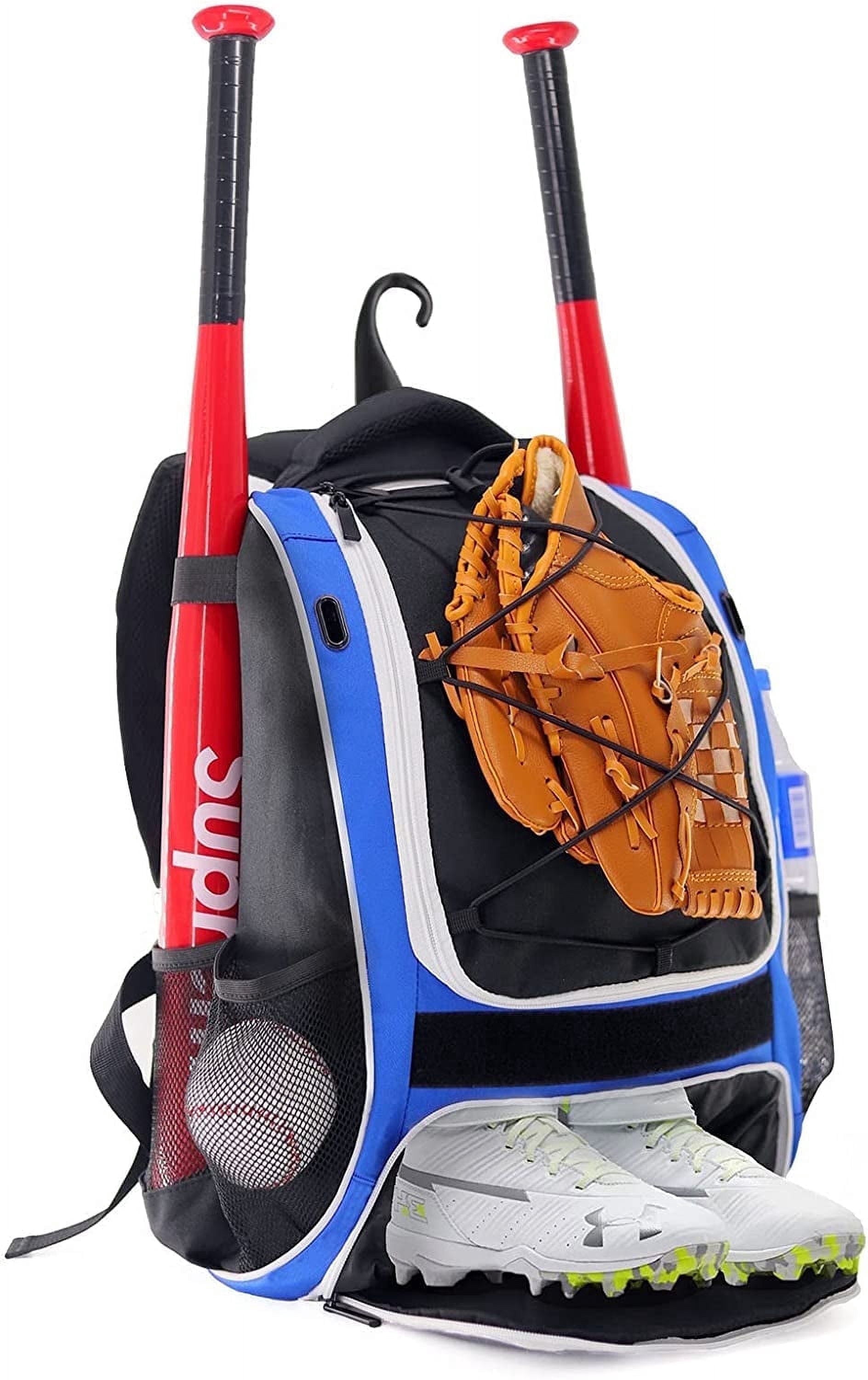WOLT | Baseball Bag 29L Baseball Backpack for Youth Kid Boy with Hidden Hooks on the Back Polyester New Blue