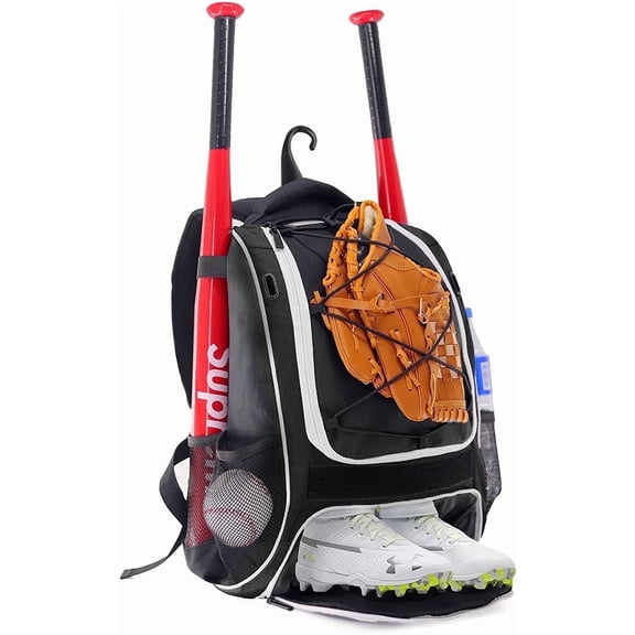 WOLT | Youth Baseball Bag Backpack for Boys Baseball Backpack New Outdoor Baseball Equipment Bag Black