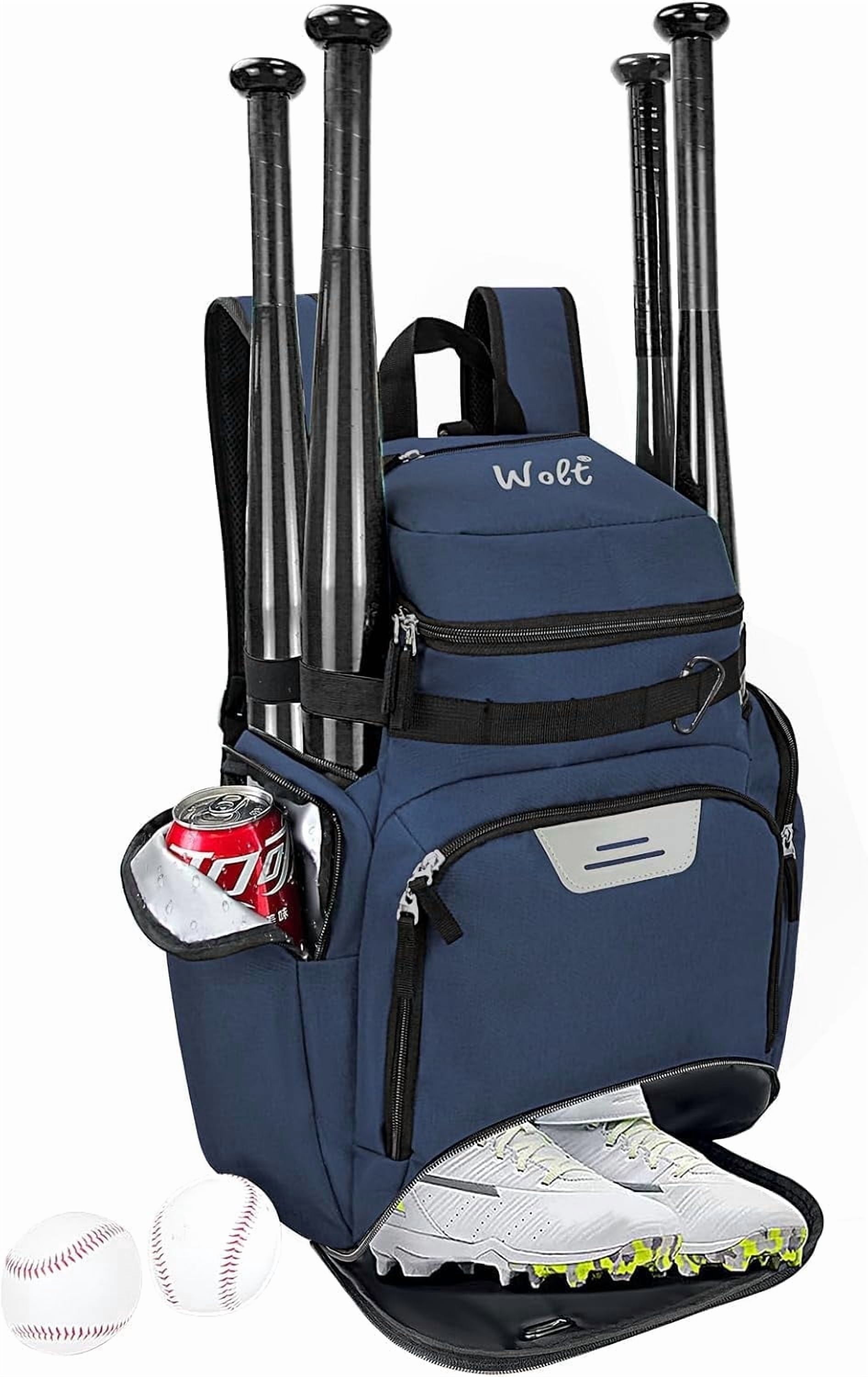 WOLT Baseball Bag Backpack for Youth Boys Adults Baseball Bag Multifunctional Sport Backpack for Ball Darkblue