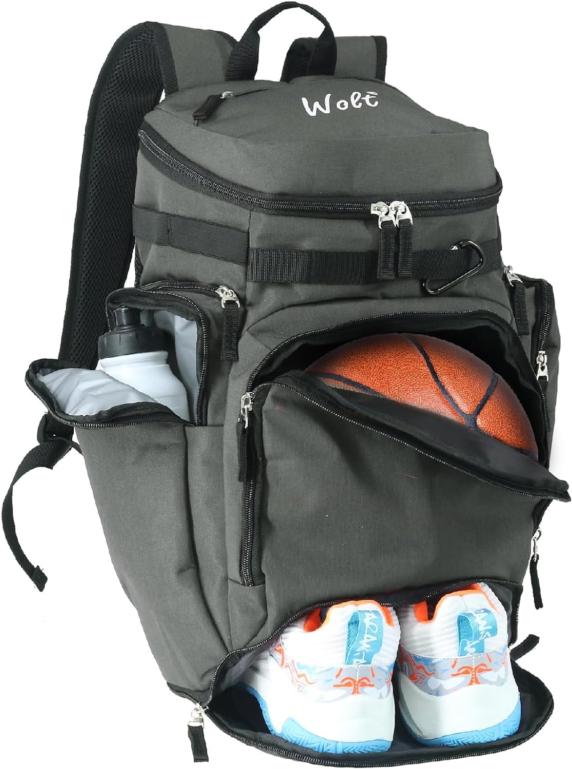 WOLT Basketball Backpack Bag with Separate Ball Compartment and Shoes