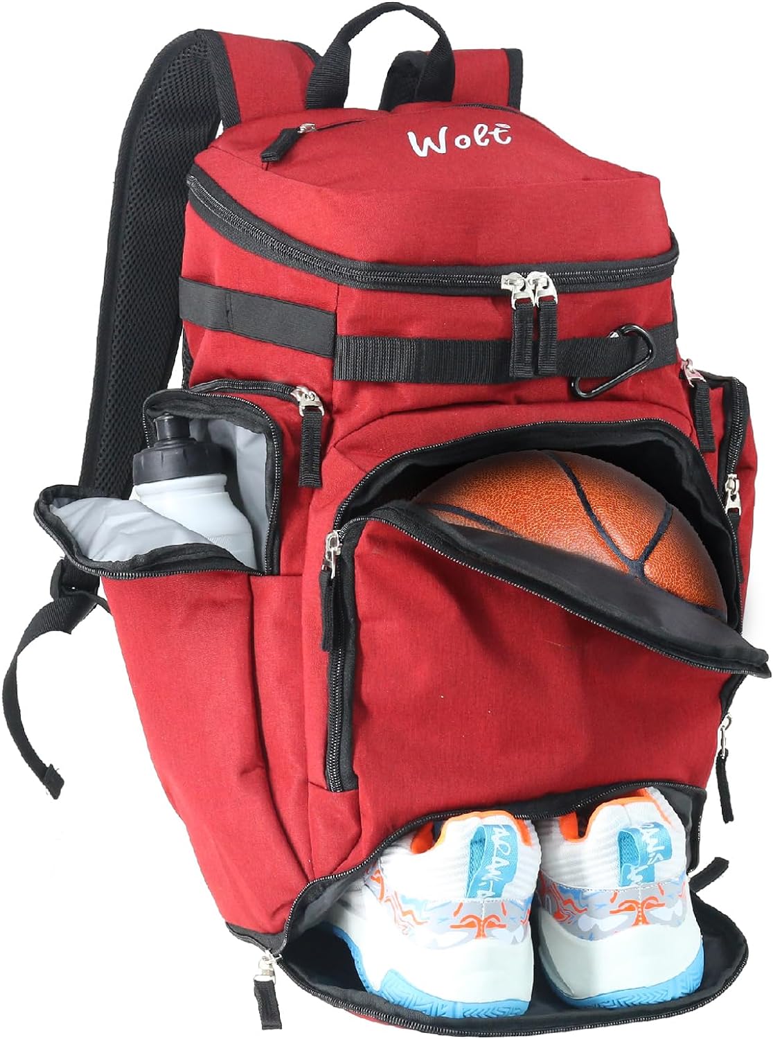 WOLT Basketball Backpack Bag with Separate Ball Compartment and Shoes