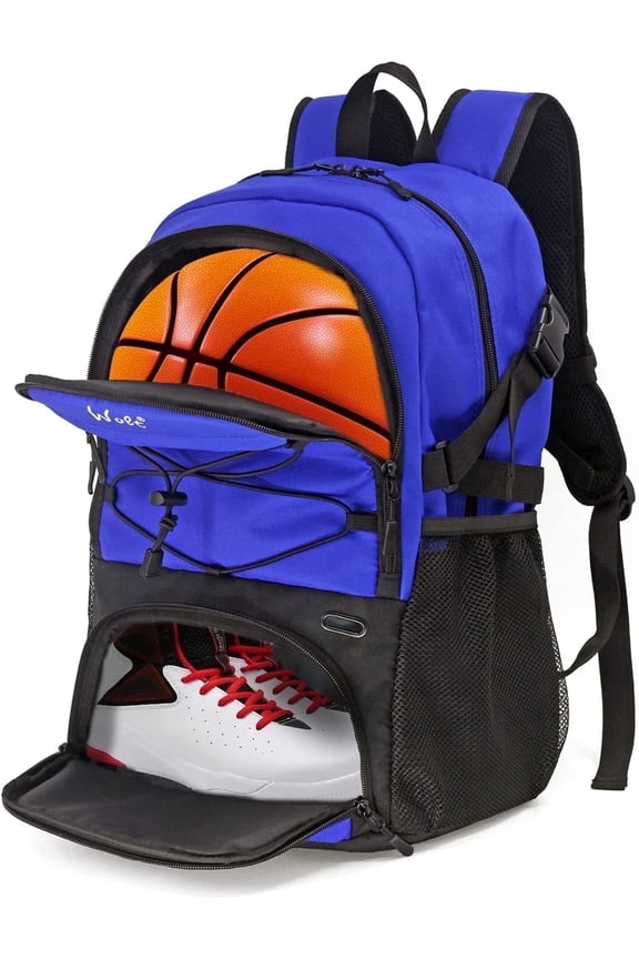 Blue Basketball Bag Backpack Bag for Men--Best Accessories Gym Daily Use 1 Pack