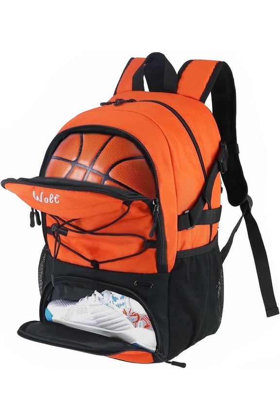 Basketball Bag Man Portable Carrying Best Basketball Backpack Bag for Ball Sports 1 Pack Orange