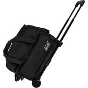 WOLT | Black Double Roller 2 Ball Bowling Bag Retractable Handle extends to 40"