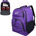 thumbnail image 1 of WOLT Purple Bowling Ball Bag 2Ball Bowling Backpack with Protective Foam Padded & Shoe Compartment, 1 of 7