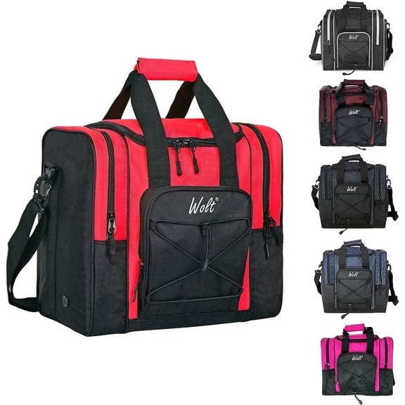 WOLT | Bowling Ball Bag--Single Ball Tote Bag for Women Fit Bowling Accessories Red Polyester