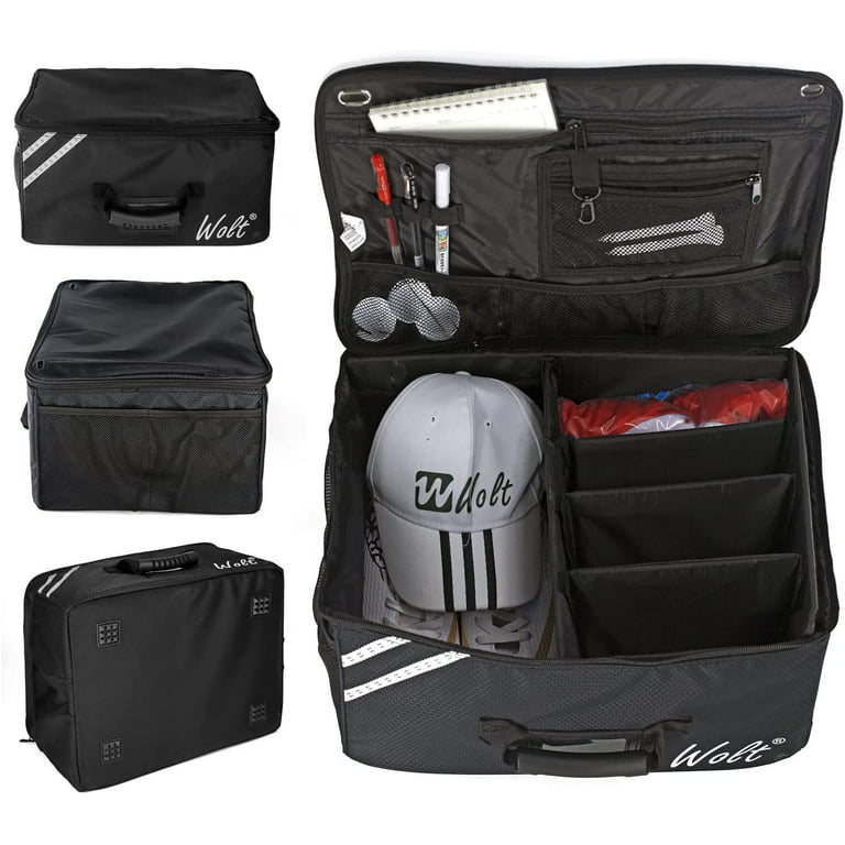 WOLT Golf Trunk Organizer Storage - Waterproof Car Golf Locker for Golf  Accessories, Golf Gloves, Tees, Balls, Collapsible & Adjustable Clapboard