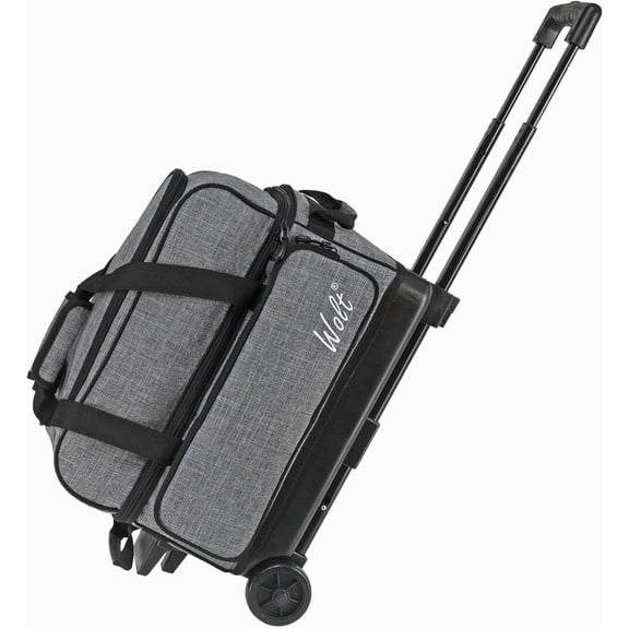 WOLT | Double Roller 2 Ball Bowling Roller Bag Retractable Handle Extends to 40"