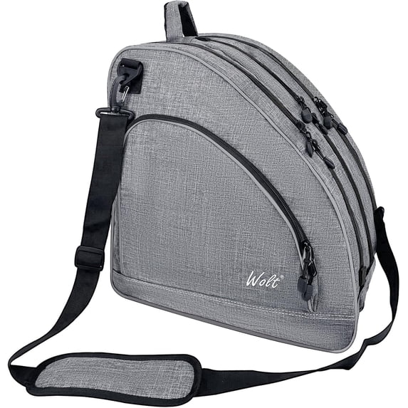 WOLT Grey Ice Skate Roller Skate Bag, Inline Skate Bag with Adjustable Shoulder Strap