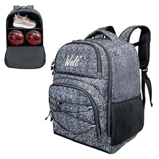 WOLT Healthyblue Bowling Ball Bag 2Ball Bowling Backpack with Protective Foam Padded & Shoe Compartment