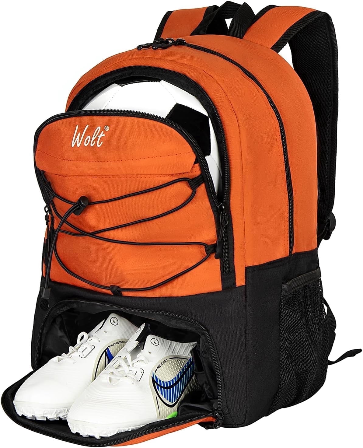 WOLT, Youth Soccer Bag, Pink with Shoe and Ball Compartments