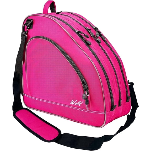WOLT Pink Ice Skate Roller Skate Bag, Inline Skate Bag with Adjustable Shoulder Strap