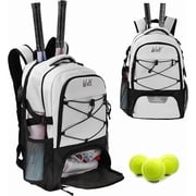 WOLT | Professional Tennis Backpack for Men & Women - 2 Racket Holder with Ventilated Shoe Compartment, Beige 34L Sports Bag​