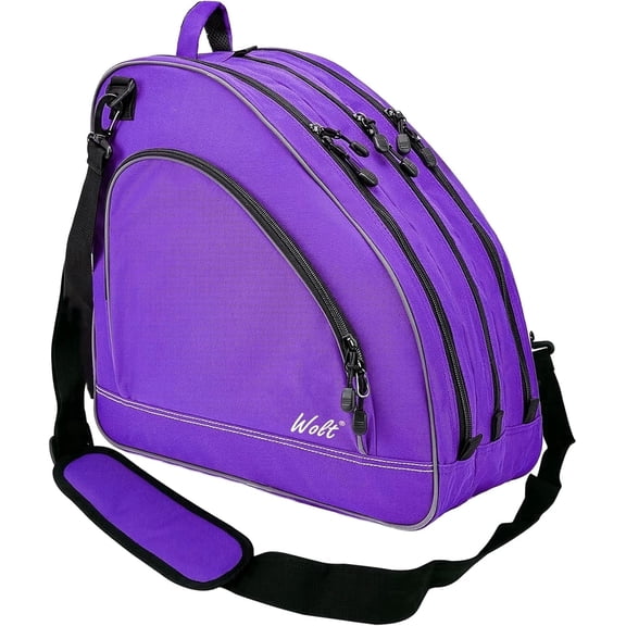 WOLT Purple Ice Skate Roller Skate Bag, Inline Skate Bag with Adjustable Shoulder Strap