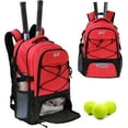 thumbnail image 1 of WOLT | Tennis Backpack Bag for Men Women--Large Tennis Racket Bag with Ventilated Shoe Compartment Holds 2 Rackets Red, 1 of 6