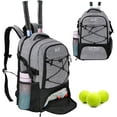 thumbnail image 1 of WOLT | Tennis Racket Bag--Men Ball Sports Racket Backpack Polyester Tennis Bag with Ventilated Shoe Compartment Gray, 1 of 7