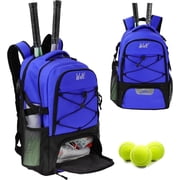 WOLT Pro Tennis Racquet Backpack 34L - 2 Racquet Holder & Ventilated Shoe Compartment Multifunctional Tennis Racket Bag Blue