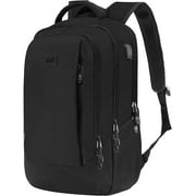 WOLT Travel Laptop Backpack for Women & Men - Airplane Approved Carry on Business Bag with USB Charging Port(Black)