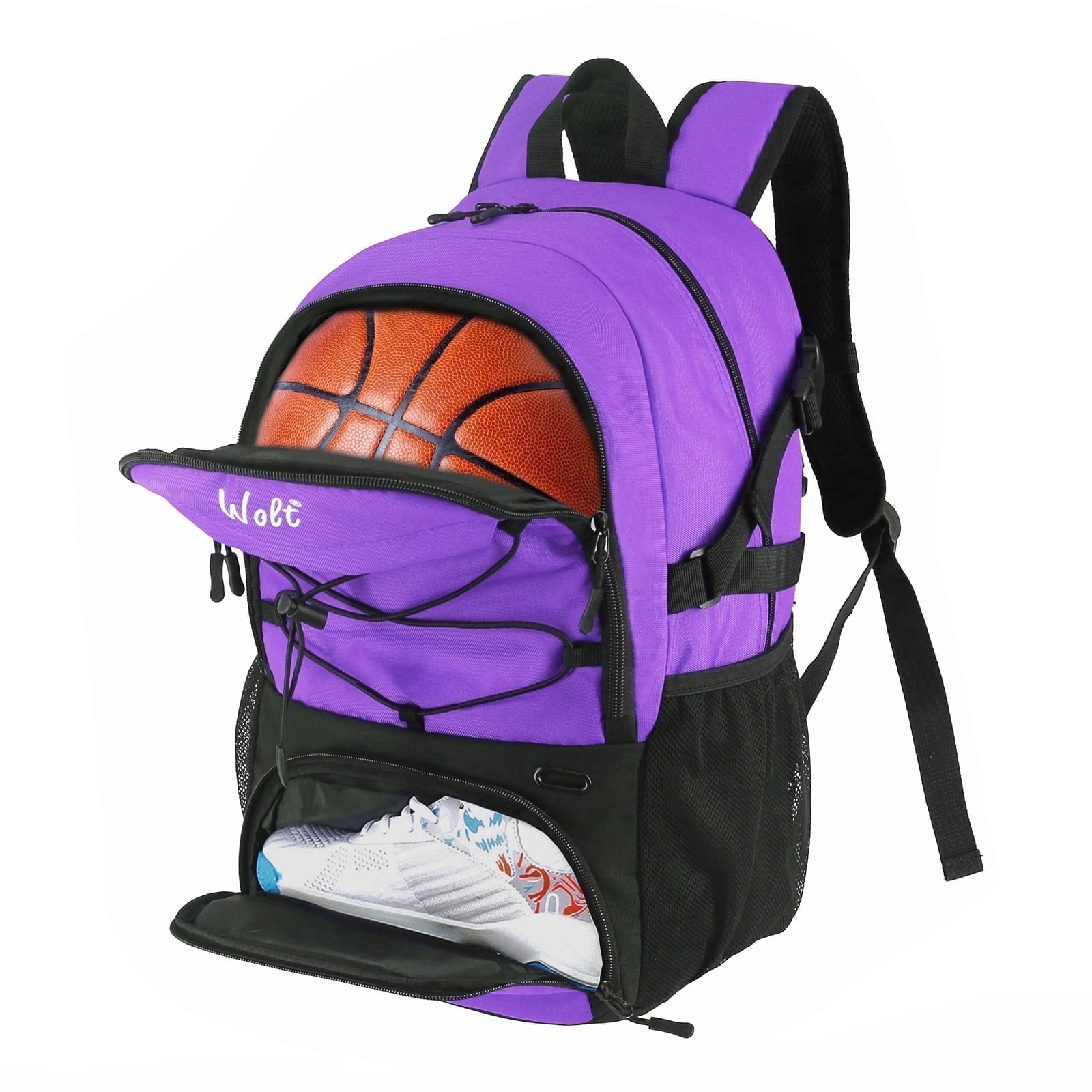 Wnba Backpack WOLT, Unisex Basketball Backpack, with Shoe Compartment, Purple ...