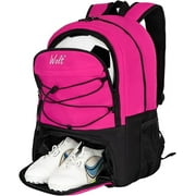 WOLT | Youth Girl Soccer Bag Backpack--Sports Bag with Separate Cleat and Ball Holder Pink