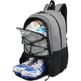 thumbnail image 1 of WOLT Youth Soccer Backpack for Boys & Girls - 1 pack with #7 Soccer Ball Holder & Ventilated Cleat Compartment, Large Gray​, 1 of 9