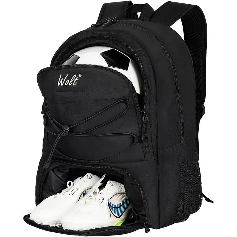 WOLT Soccer Bag Backpack with Cleat Shoe and Ball Compartments