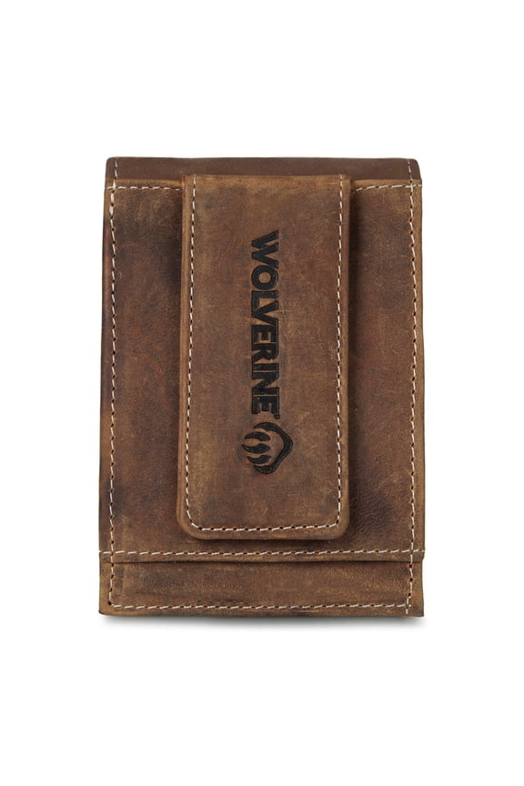 Men's RFID Blocking Rugged Front Pocket Wallet (Avail in Cotton Canvas Or Leather), Raider-Brown Y101