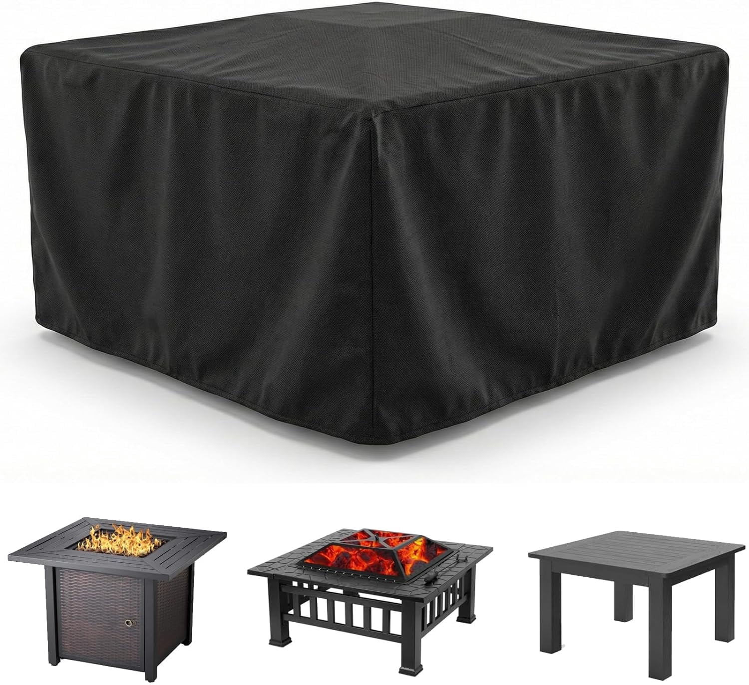 Heavy Duty Patio Table Cover, Gas Firepit Cover Waterproof Outdoor Furniture Cover