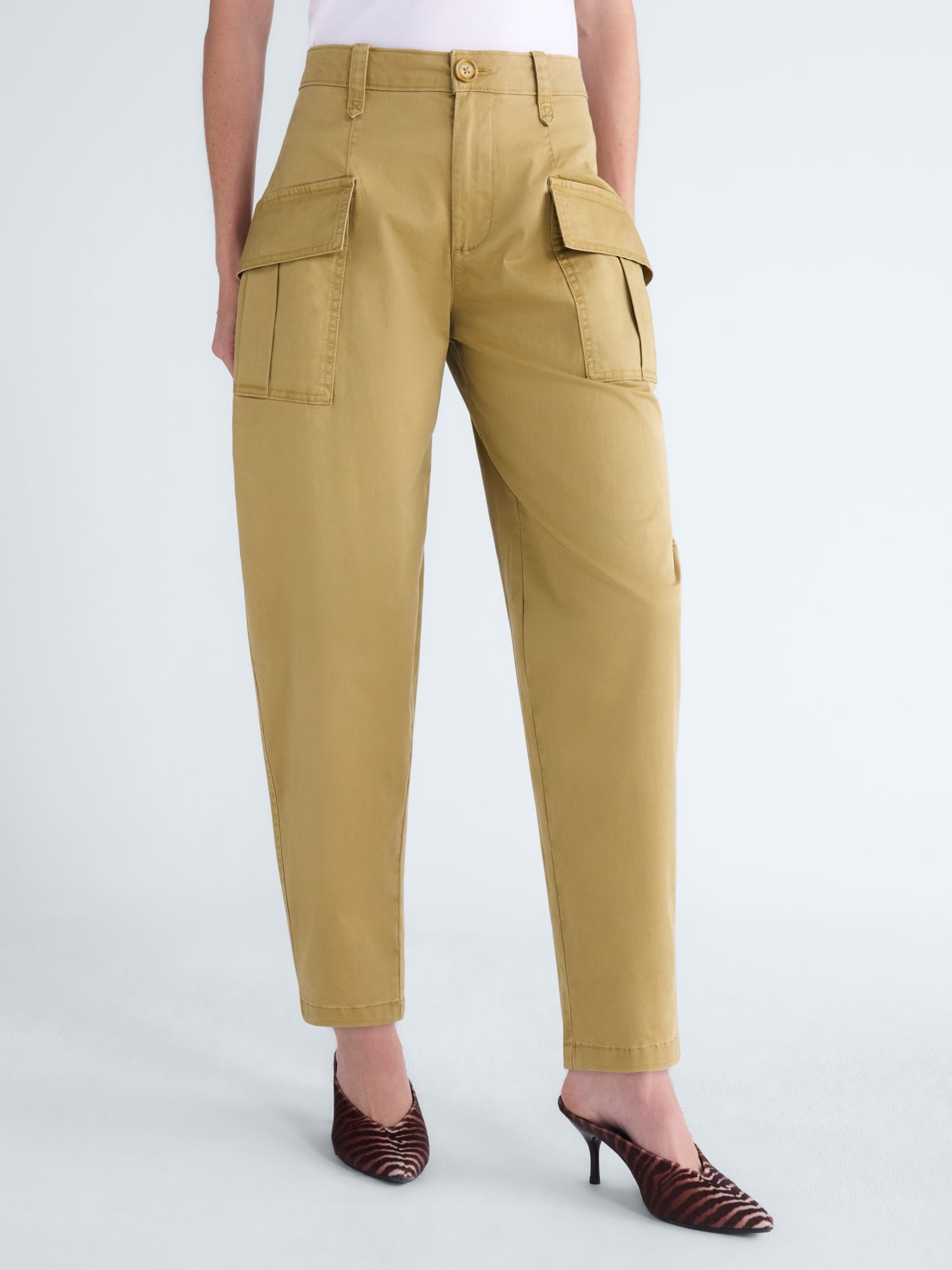 Scoop Women's and Women's Plus Tapered Cargo Trousers, 26'' Inseam, Sizes 0-28W